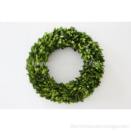 classic round preserved boxwood wreath 35cm Christmas wreath